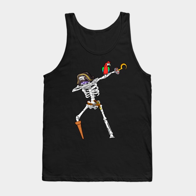 Pirate Dabbing Skeleton Tank Top by DARSHIRTS